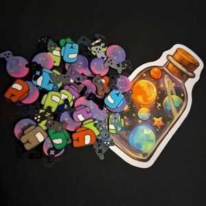 Black Holographic Glitter Game Controller Clay Slices, Among Us 35 Grams